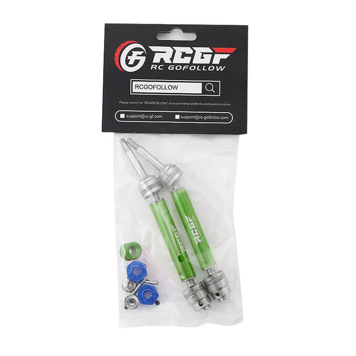 RCGOFOLLOW RCGF 1/10 Traxxas Slash Rustler Hoss Stampede CVD Rear Drive Shafts Set with 12mm Hex Upgrades,Green