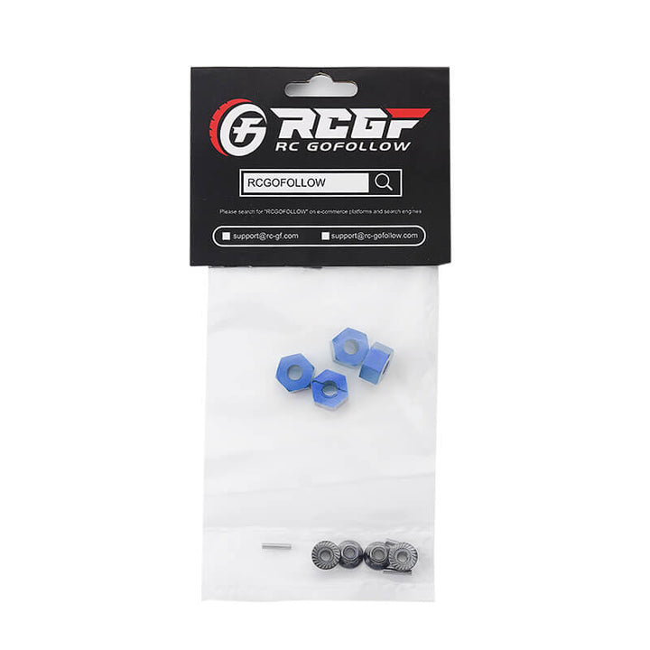 RCGOFOLLOW RCGF 1/10 Traxxas Slash Stampede Rustler Wheel Hex Drive Hub Adaptor & M4 Locknut Upgrades,Blue