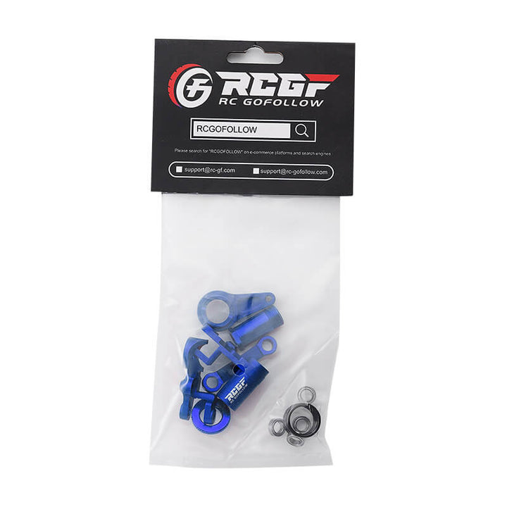 RCGOFOLLOW RCGF 1/10 Traxxas Slash Aluminum Steering Bellcranks and Servo Saver Set Upgrades,Blue