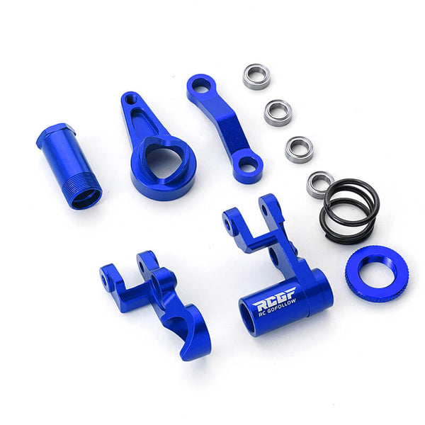 RCGOFOLLOW RCGF 1/10 Traxxas Slash Aluminum Steering Bellcranks and Servo Saver Set Upgrades,Blue