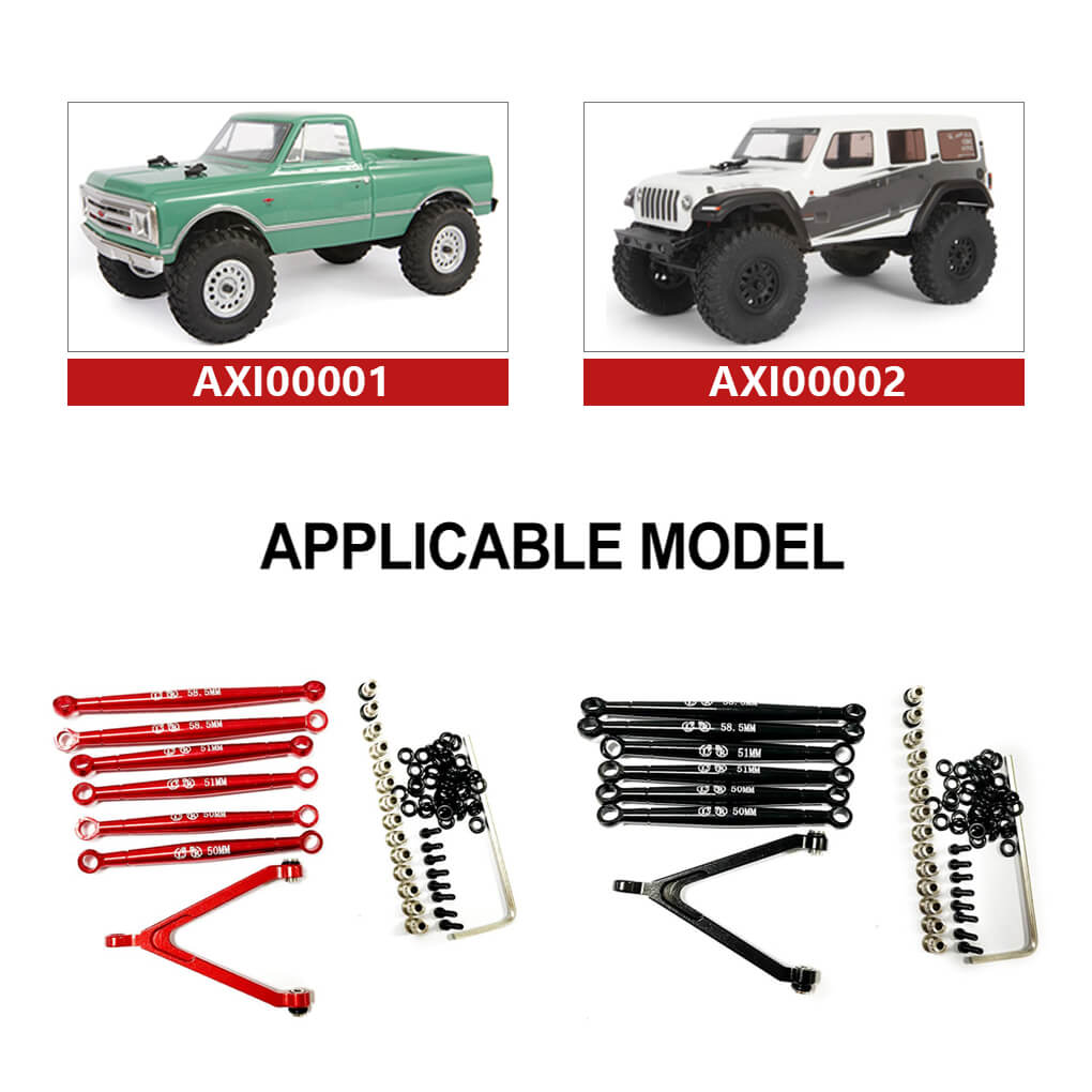 Axial SCX24 Aluminum Link Set & Tie Rod Upgrade | 1/24 RC Crawler