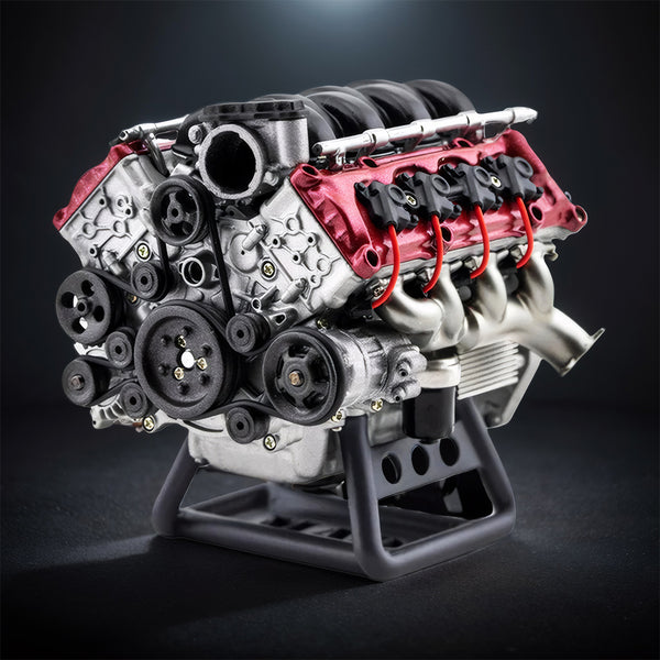 DIY Miniature V8 Mini Motor V8 Engine Model Kit Red