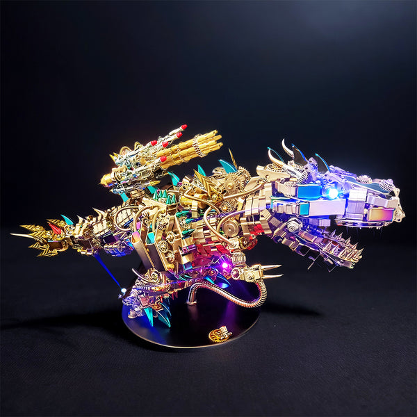 DIY 3D Mechanical Rex Dinosaur Metal Model Puzzles Building Block Set Toys - 2500PCS+55cm Height