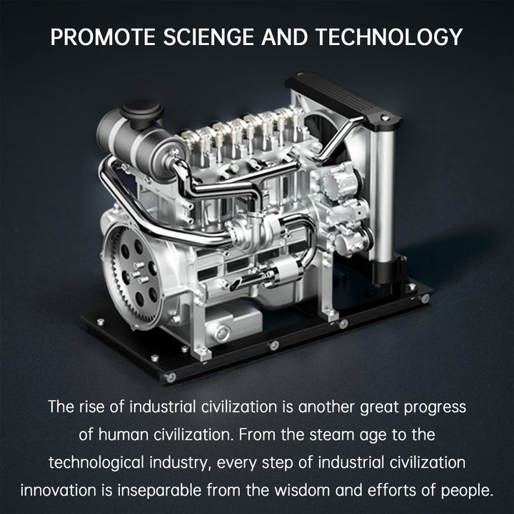 DIY 1/10 Full Metal Mini L4 OHV Inline 4 Cylinder Engine Model Kit tha ...