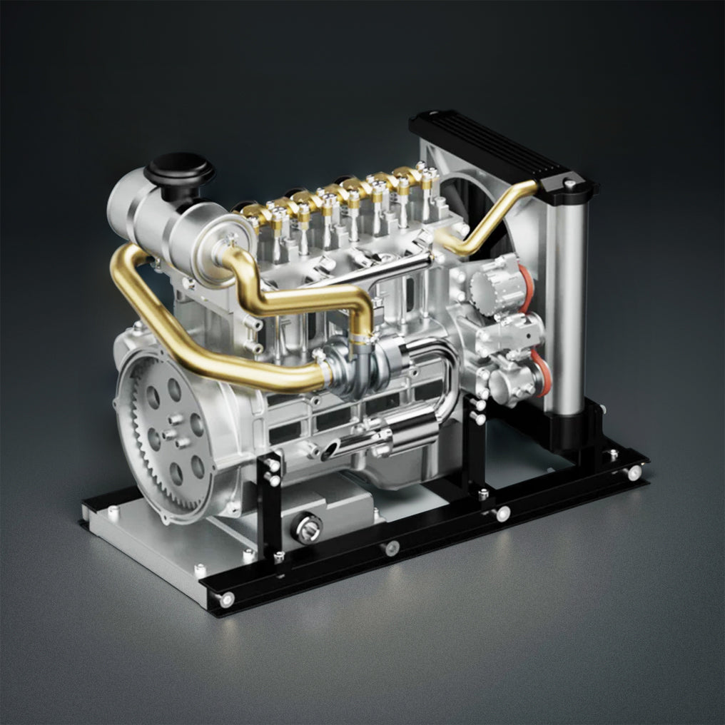 DIY 1/10 Full Metal Mini L4 OHV Inline 4 Cylinder Engine Model Kit tha ...