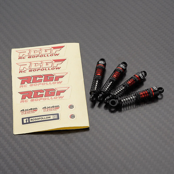 RCGOFOLLOW RCGF 1/24 Axial SCX24 47mm Oil Filled F/R Type Shock Upgrades,Red