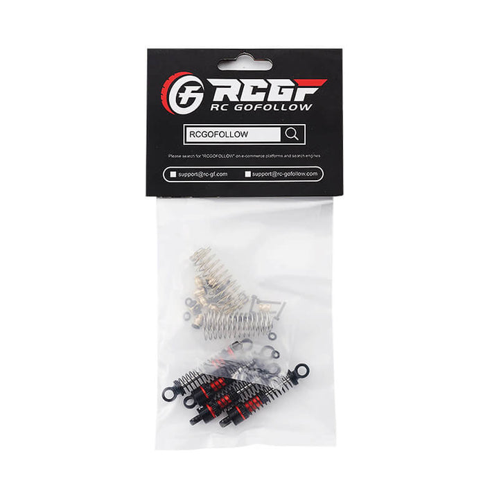 RCGOFOLLOW RCGF 1/24 Axial SCX24 47mm Oil Filled F/R Type Shock Upgrades,Red