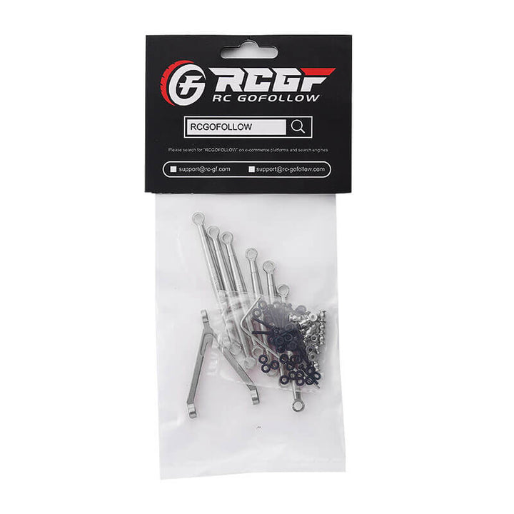 RCGOFOLLOW RCGF 1/24 AXIAL SCX24 Aluminum Alloy Link Set/Tie Rod Set Upgrades,Silver