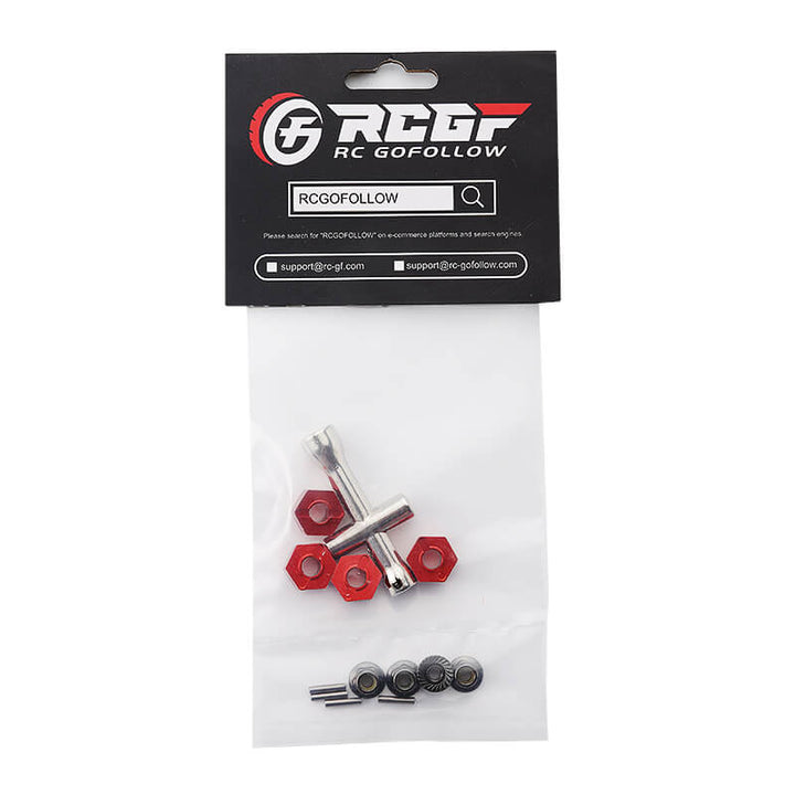 RCGOFOLLOW Aluminum 12mm Hex Hubs Wheel Adapters & M4 Flanged Lock Nuts for 1/10 4WD Traxxas Stampede Slash Rustler Stampede RC Car Upgrades Parts