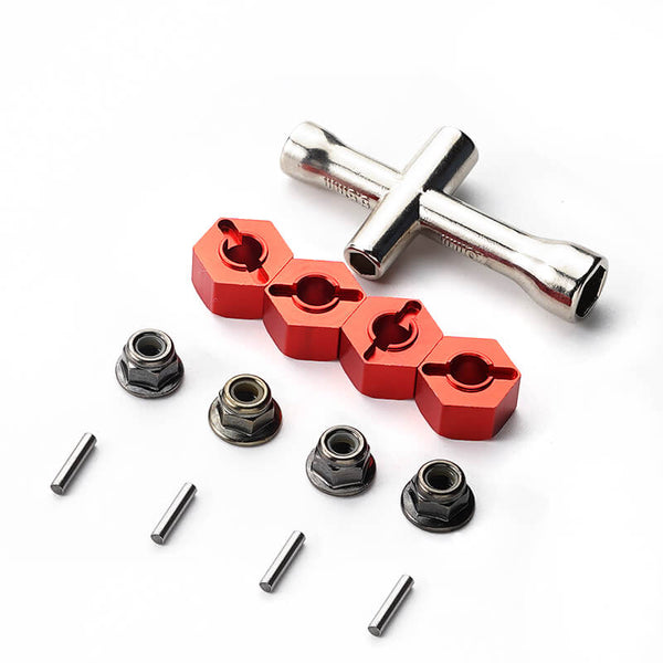 RCGOFOLLOW Aluminum 12mm Hex Hubs Wheel Adapters & M4 Flanged Lock Nuts for 1/10 4WD Traxxas Stampede Slash Rustler Stampede RC Car Upgrades Parts