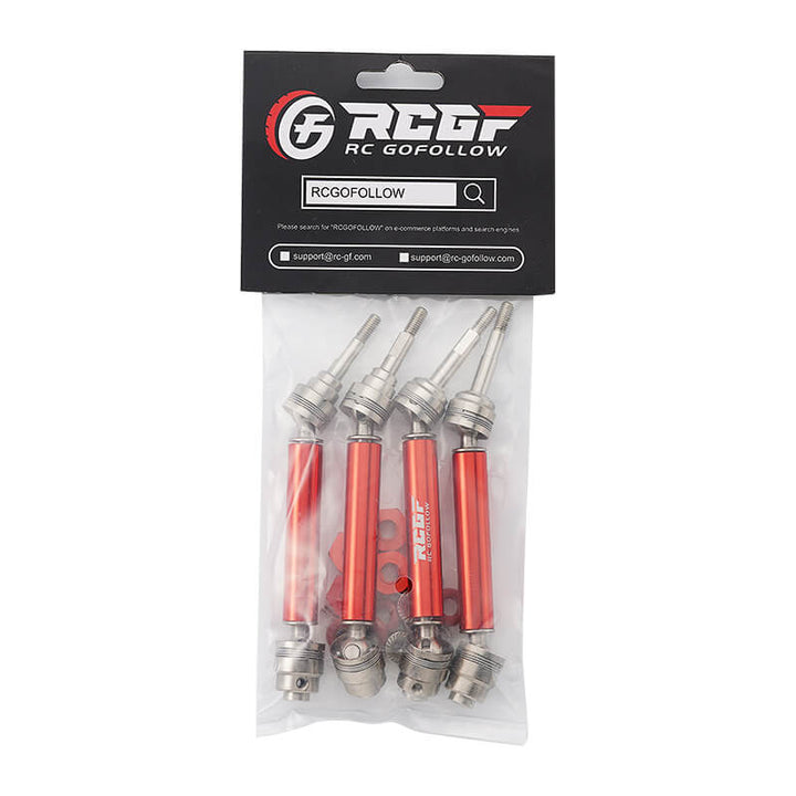 RCGOFOLLOW RCGF 1/10 Traxxas Slash Rustler Hoss Stampede CVD Drive Shafts Set with 12mm Hex Upgrades,Red