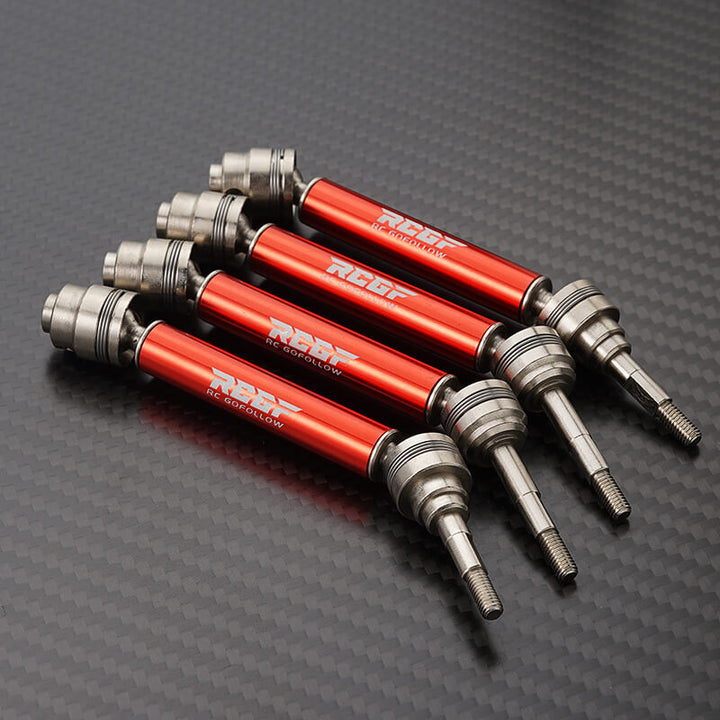 RCGOFOLLOW RCGF 1/10 Traxxas Slash Rustler Hoss Stampede CVD Drive Shafts Set with 12mm Hex Upgrades,Red