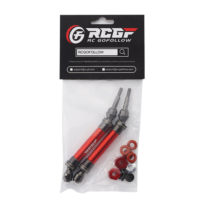 RCGOFOLLOW RCGF 1/10 Traxxas Slash Rustler Stampede Hoss Front Drive Shaft Upgrades,Red
