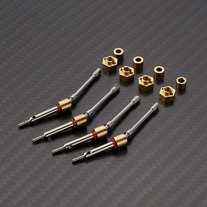 RCGOFOLLOW SCX24 Upgrades 4WS Extended 4mm CVD Driveshaft 4pcs Compatiable with AX24 4WS RC UPGRADES PARTS