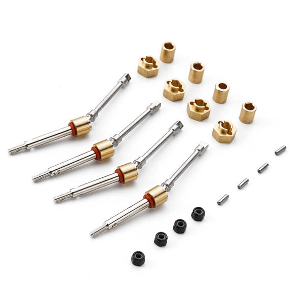 RCGOFOLLOW SCX24 Upgrades 4WS Extended 6mm CVD Driveshaft 4pcs Compatiable with AX24 4WS for Axial 1-24  SCX24 AXI00006 Upgrades Parts    