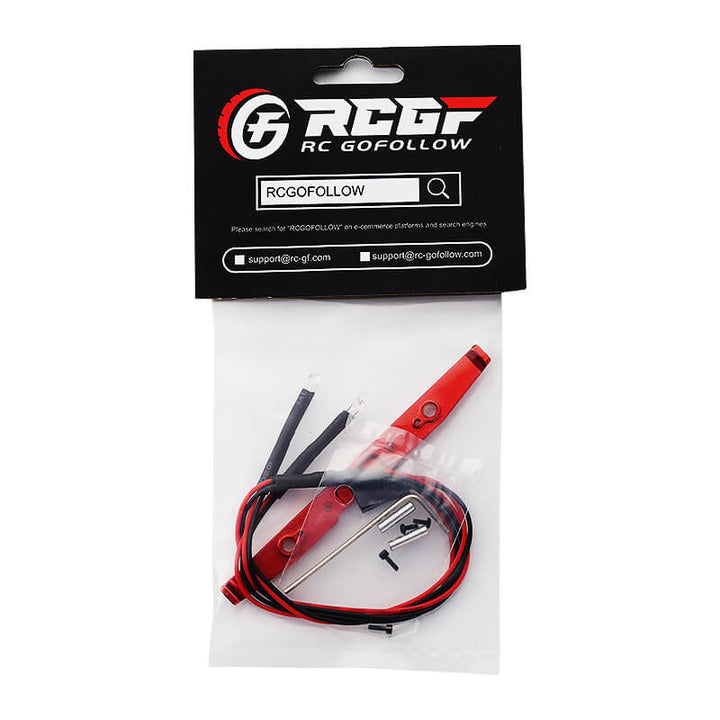 RCGOFOLLOW RCGF 1/24 Axial SCX24 Front Bumper & Lights Upgrades,Red