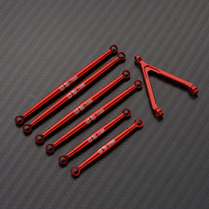 RCGOFOLLOW RCGF 1/24 AXIAL SCX24 Alloy Links Linkage Rod Set AXI00005 Upgrades,Red