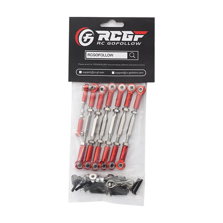 RCGOFOLLOW RCGF 1/10 Traxxas Slash Stampede Rustler Rally Hoss Turnbuckles Camber Link Upgrades,Red