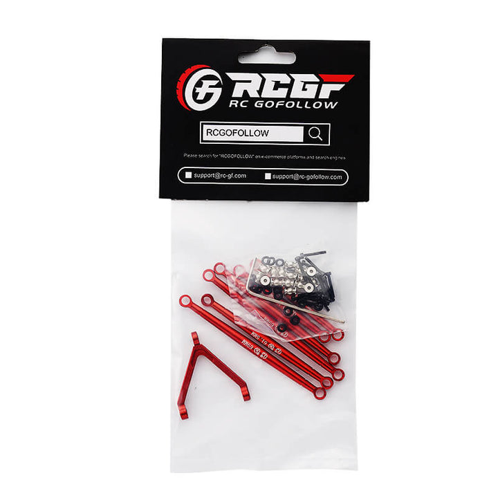 RCGOFOLLOW RCGF 1/24 Axial SCX24 Deadbolt Aluminum Alloy Link Set AXI31613 Upgrades,Red