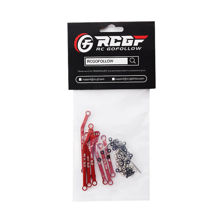 RCGOFOLLOW RCGF 1/24 Axial SCX24 High Clearance Linkage Toe Link Tie Rod Upgrades,Red