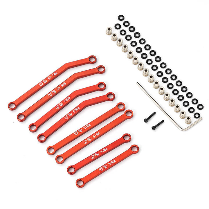 RCGOFOLLOW RCGF 1/24 Axial SCX24 High Clearance Linkage Toe Link Tie Rod Upgrades,Red