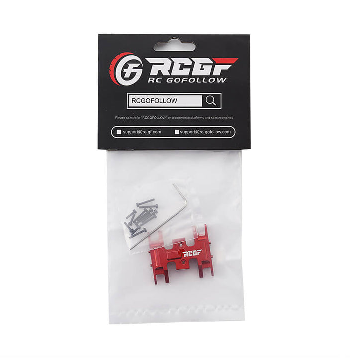 RCGOFOLLOW RCGF 1/24 Axial SCX24 Deadbolt/C10/Jeep Wrangler/Bronco Skid Plate Center Gear Box Mount Upgrades,Red