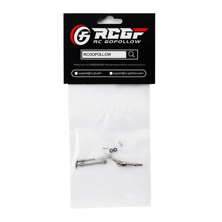RCGOFOLLOW™ SCX24 front stub axle & front axle shaft stainless steel 1/24 Axial Deadbolt/Chevrolet/Jeep/Ford/Bronco SCX2433S Upgrades
