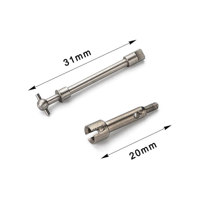 RCGOFOLLOW™ SCX24 front stub axle & front axle shaft RCGOFOLLOW™ SCX24 front stub axle & front axle shaft stainless steel 1/24 Axial Deadbolt/Chevrolet/Jeep/Ford/Bronco SCX2433S Upgrades steel Axial SCX2433S Upgrades