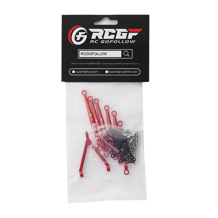 RCGOFOLLOW RCGF 1/24 AXIAL SCX24 Aluminum Alloy Link Set/Tie Rod Set Upgrades,Red