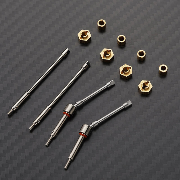 RCGOFOLLOW™ Axial SCX24 extended 4mm front CVD driveshaft and rear drive shaft for wider chassis and bigger wheels for Axial 1-24  SCX24 crawlers Upgrades Parts