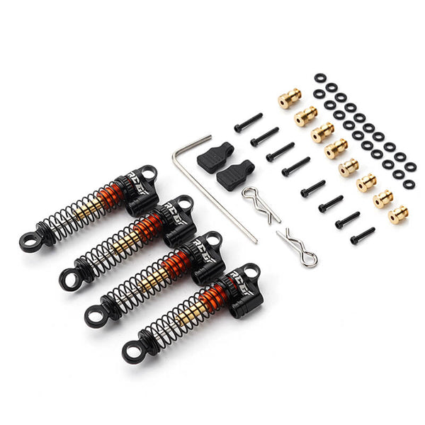 RCGOFOLLOW RCGF 1/24 Axial SCX24 Threaded Long Travel Damper Shock Absorber Upgrades,Red