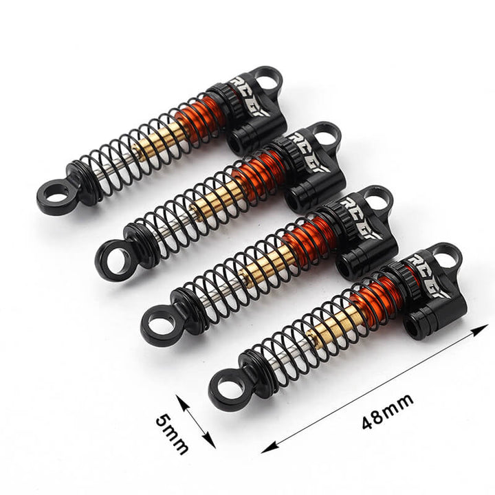 RCGOFOLLOW RCGF 1/24 Axial SCX24 Threaded Long Travel Damper Shock Absorber Upgrades,Red