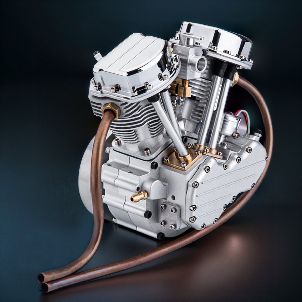Simple Motorcycle Engine Model DIY V-Twin Motorcycle Engine Model Kit 9cc | FG-VT9 Air-Cooled Gasoline ...
