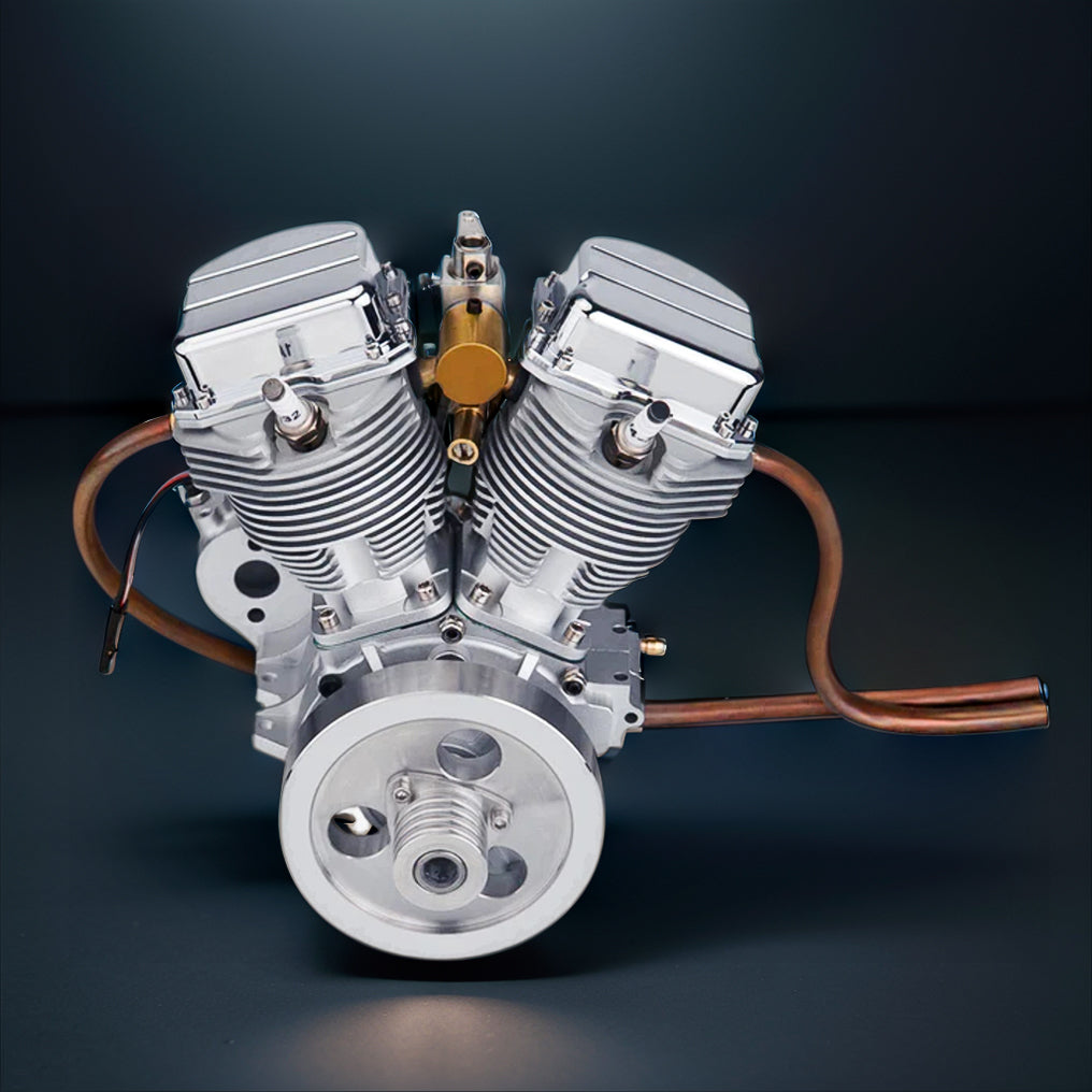 DIY V-Twin Motorcycle Engine Model Kit 9cc | FG-VT9 Air-Cooled Gasoline ...