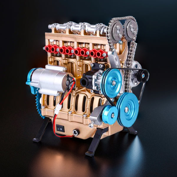 DIY Full Metal 4 Cylinder Car Engine Assembly Kit