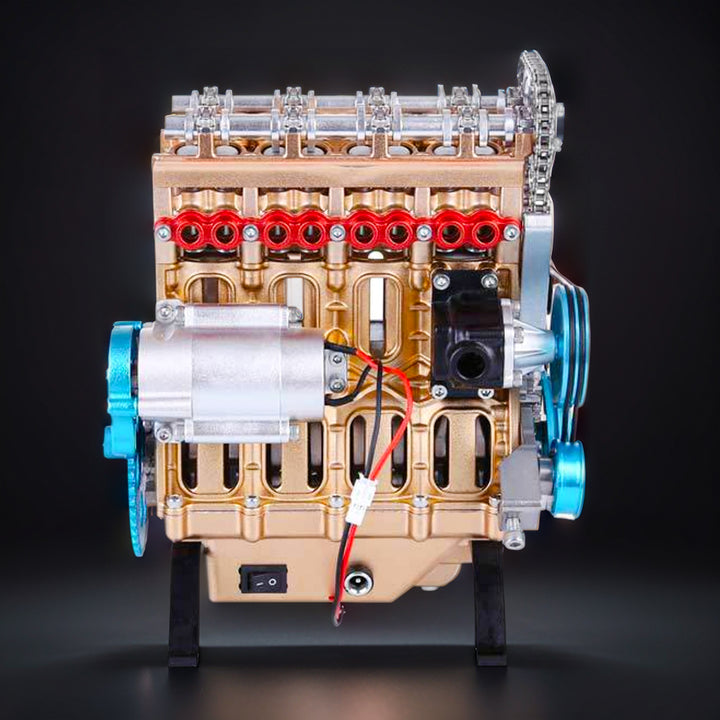Car Engine Buildable DIY Full Metal 4 Cylinder Car Engine Assembly | RCGOFOLLOW