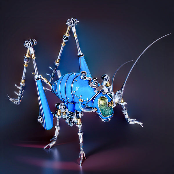 DIY 3D Metal Mechanical Blue Cricket Steampunk Craft Puzzle Model Assembly Kit