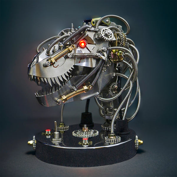 DIY 3D Metal Steampunk Moving Mechanical Dinosaur Head Model Kits - 180PCS+