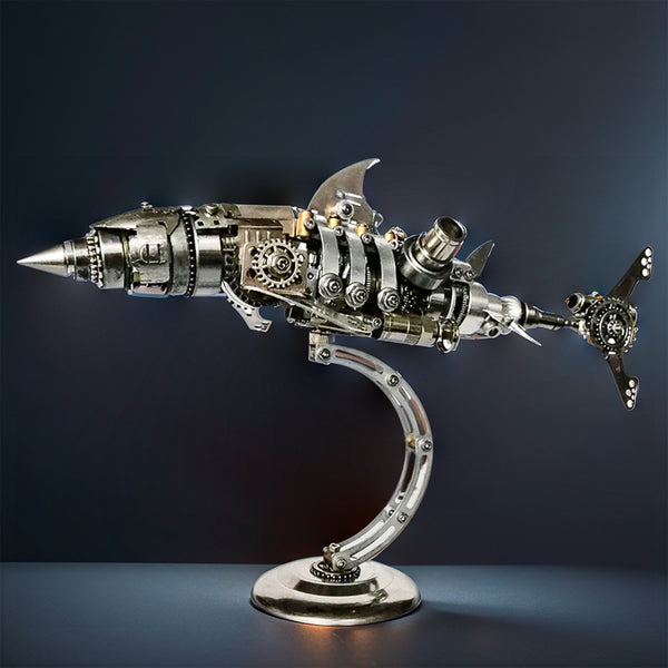 DIY 3D Metal Mechanical Shark Puzzle Model Assembly Kit-209PCS