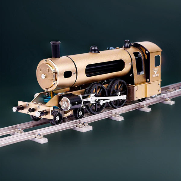 DIY Full Metal Steam Locomotive Train Assembly Engine Kit with Track 387Pcs